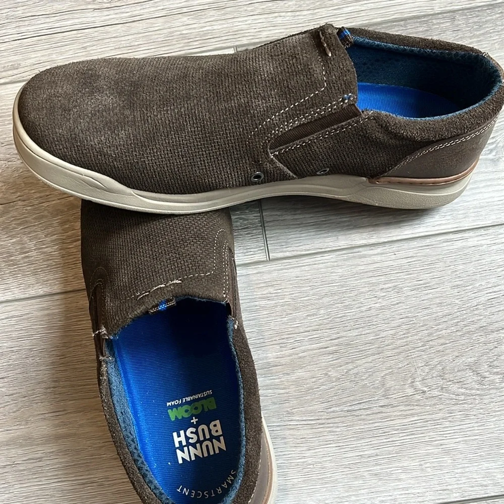 Nunn Bush Men’s Brown Core City Walk Slip-On Loafers - Suede Upper & Leather 12W